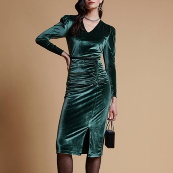 NWT ANTHRO | Rachel Parcell Velvet Midi Dress - Picture 4 of 4